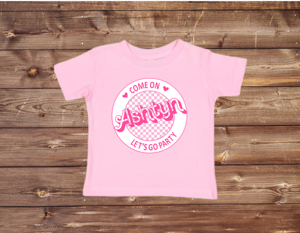 Personalized Barbie Let's Go Party Shirt