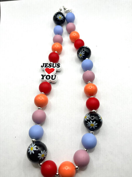 Jesus Loves You Chunky Necklace