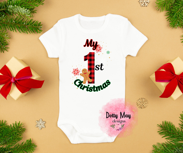 My 1st Christmas Baby Bodysuit