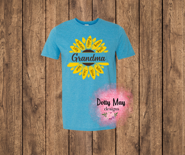 Personalized Sunflower Grandma Shirt