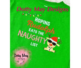 Rudolph Eat the Naughty List Youth T Shirt