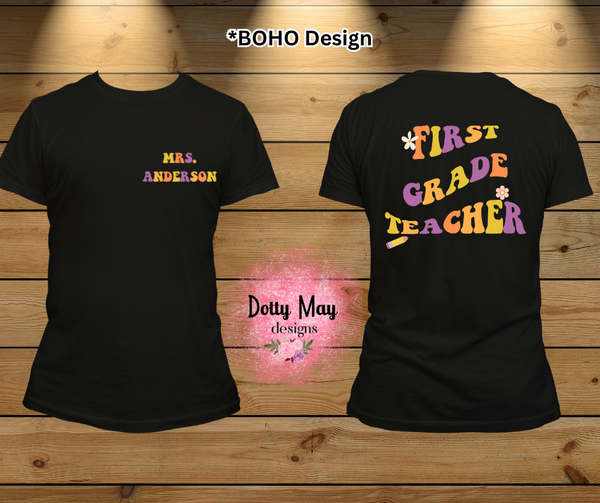 Personalized Teacher Shirt- ANY GRADE- Adult T Shirt