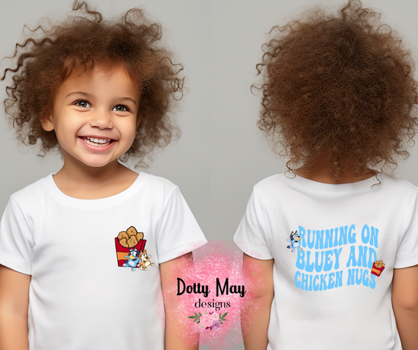 Running on Bluey and Chicken Nugs Toddler T Shirt