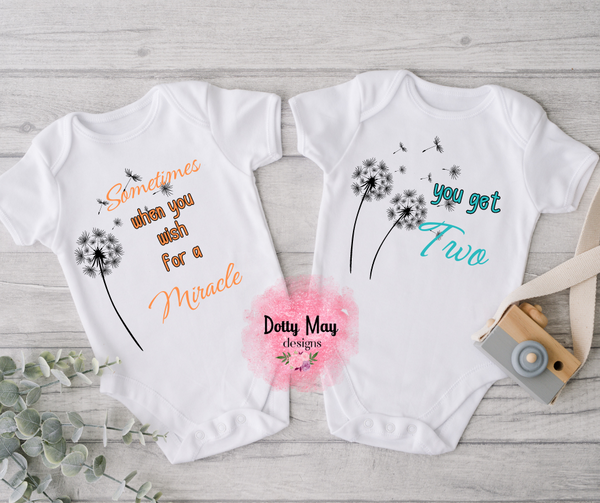 Miracle Twin Baby Bodysuits