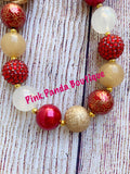 Gold Rose Christmas Chunky Necklace