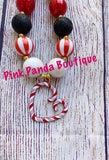 Candy Cane Heart Chunky Necklace